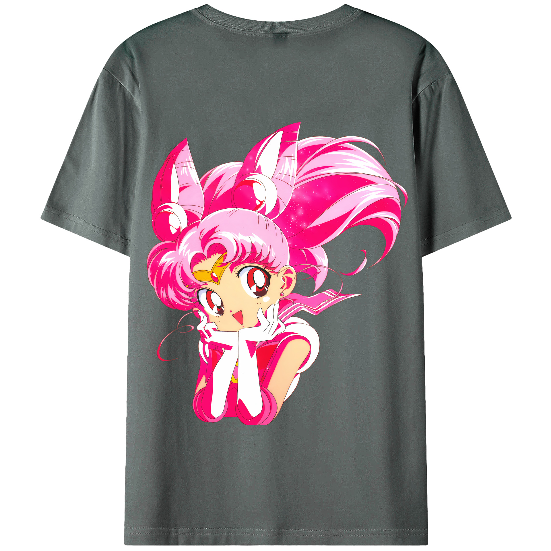 （画像用） 美少女戦士セーラームーン ちびうさ Sailor Moon Chibiusa Tsukino Usagi Small Lady Serenity 綿100％半袖Tシャツ（背面プリント）